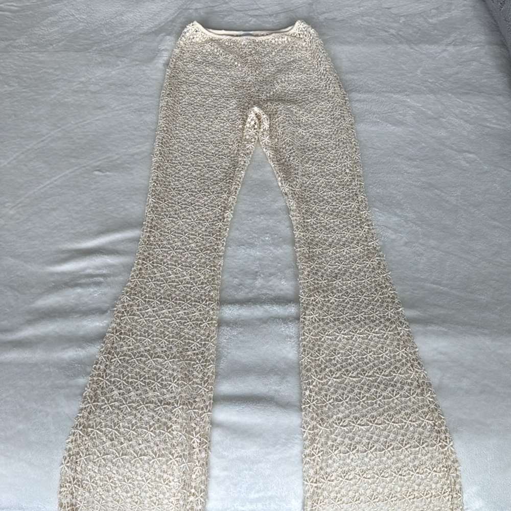 Lucy in the Sky Mojave Embroidered Three Piece Pants Set Ivory XS cover up - Picture 6 of 9